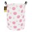HUNRUNG Laundry Hamper,Large Canvas Fabric Lightweight Storage Basket Toy Organizer Dirty Clothes Collapsible Waterproof for College DormsRound-Pink Paw