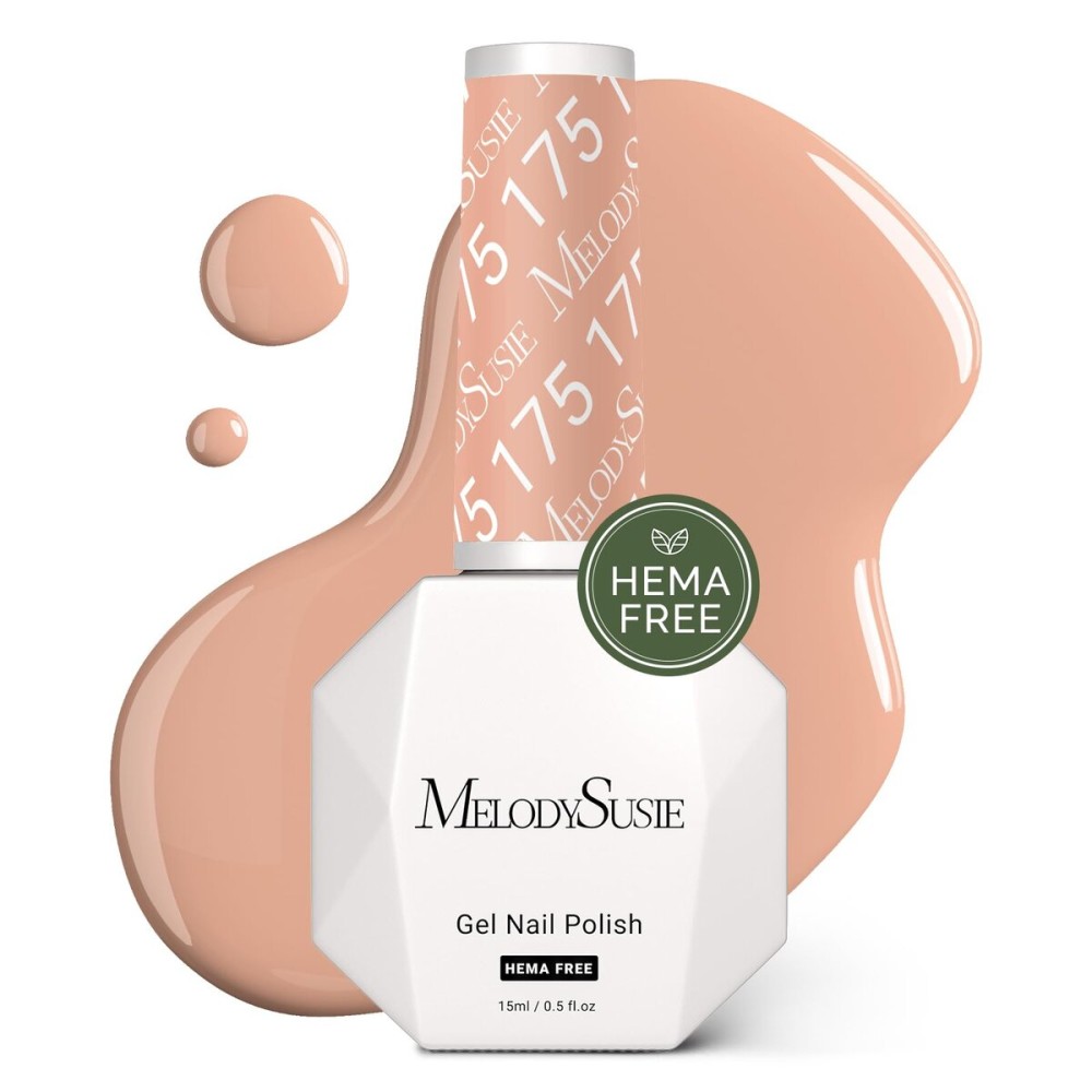 MelodySusie Hema Free Gel Nail Polish, 0.5 Fl Oz Thick Nude Orange Gel Polish, Non Toxic, Long Lasting, Soak Off UV Nail Polish, Manicure Nail Design Salon DIY Nail Art at Home 175