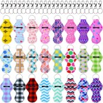 Duufin 24 Pieces Chapstick Holder Keychains Lipstick Holder Keychains Lip Balm Holder with 24 Pieces Metal Clip Cords Suitable for Chapstick Tracker and Safeguard, 24 Lively Color