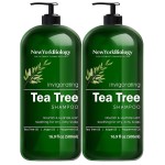 New York Biology Tea Tree Shampoo - Deep Cleanser - Relief for Dandruff and Dry Itchy Scalp - Therapeutic Grade - Helps Promote Hair Growth - 16.9 fl Oz - Pack of 2