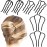 6 Piece Metal Hair Side Combs & Forks, U Shape for Vintage Updo Bun Hairstyles, Hair Accessories (4 Styles)