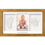 KeaBabies Baby Hand and Footprint Kit - Clay Handprint Keepsake Frame, Newborn Nursery Picture Frame, Personalized New Mom Gifts for Baby First Christmas Shower (Golden Wheat)