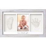 KeaBabies Baby Hand and Footprint Kit - Clay Handprint Keepsake Frame, Newborn Nursery Picture Frame, Personalized New Mom Gifts for Baby First Christmas Shower (Vintage Gray)