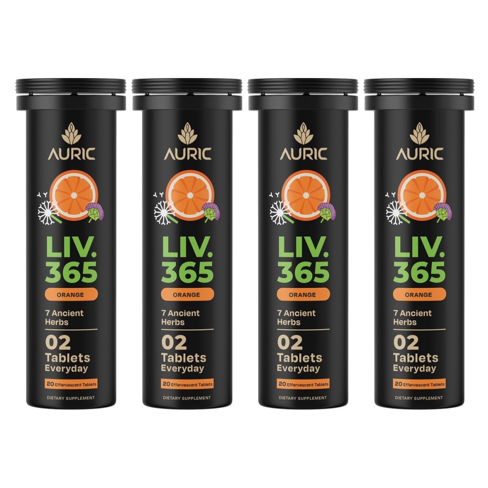 Auric Herbal Liver Support Supplement | Milk Thistle (Silymarin), Turmeric, Garlic, Ginger for Liver Health | Advanced Detox & Cleansing Formula for active Liver | 80 Tablets | Plant Based Gluten-Free