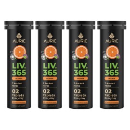 Auric Herbal Liver Support Supplement | Milk Thistle (Silymarin), Turmeric, Garlic, Ginger for Liver Health | Advanced Detox & Cleansing Formula for active Liver | 80 Tablets | Plant Based Gluten-Free