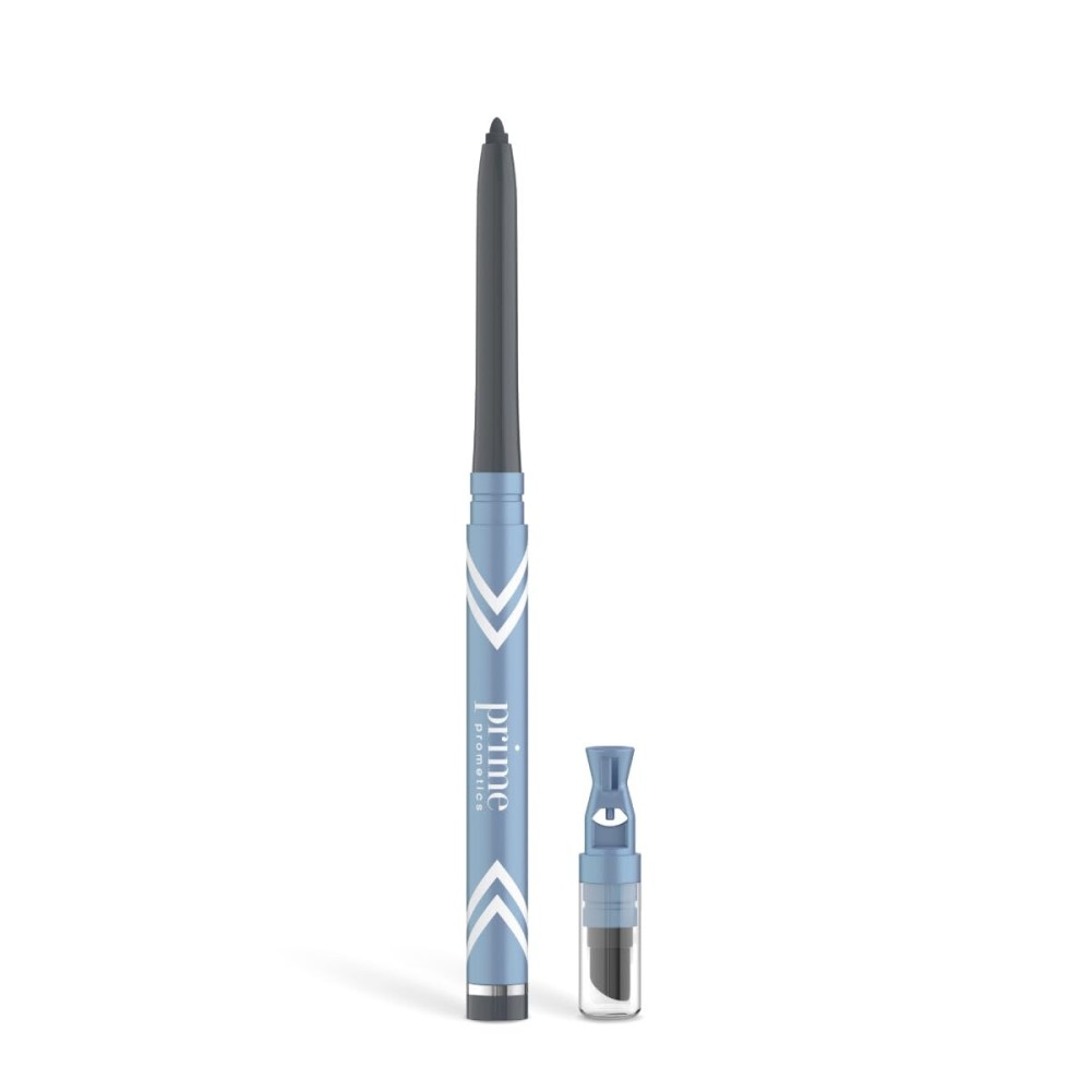PRIME PROMETICS PrimeEyes Glide Eyeliner for Mature Women - Waterproof, Long-Stay and Mess-Proof - Gel Creme Texture, Discreet Sharpener and Effective Smudger (Smoky)
