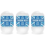 Fresh Kidz Roll On Deodorant for Kids and Teens - Baking Soda and Aluminum-free 24 Hour Protection for Sensitive Skin - Boys Blue 1.86 fl.oz. (3 Pack)