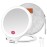 Magnifying Mirror with Light 10X/1X, Double Sided travel mirror with light, Rechargeable makeup mirror with 3 color setting Adjustable stand Lighted mirror Vanity Portable Desk Cosmetic Mirror