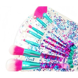 RAEEIKPHZ Unicorn Makeup Brush for Girls,Foundation Fan Cute Eye Makeup Brushes Set with Case for Girls Teens Gift Present