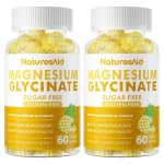 Magnesium Glycinate Gummies 1000mg - Sugar Free Magnesium Potassium Supplement with Vitamin D, B6, CoQ10 for Calm Mood & Sleep Support - 120 Pineapple Gummies -2 Pack