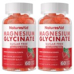 Magnesium Glycinate Gummies 1000mg - Sugar Free Magnesium Potassium Supplement with Vitamin D, B6, CoQ10 for Calm Mood & Sleep Support - 120 Strawberry Gummies -2 Pack