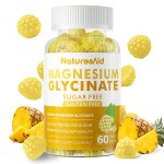 Magnesium Glycinate Gummies 1000mg - Sugar Free Magnesium Potassium Supplement with Vitamin D, B6, CoQ10 for Calm Mood & Sleep Support - 60 Pineapple Gummies -1 Pack