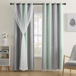 XiDi Blackout Curtains for Bedroom & Kids Room - Rainbow, Unicorn Wall Decals - Green, Grey - 34x84 Inch - 1 Panel