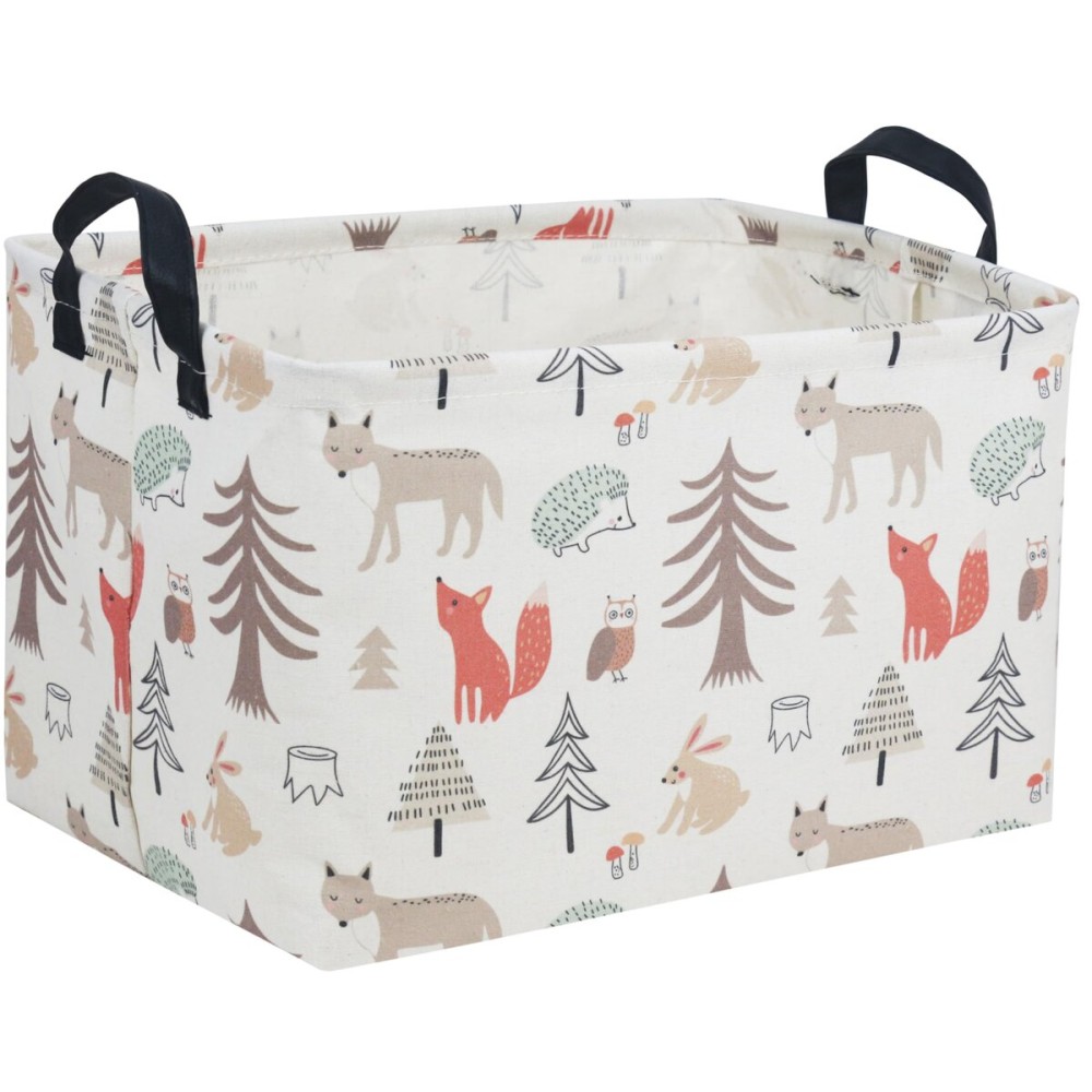 Essme Rectangular Kids Basket,Animal Storage Basket with Handles for Room Decor, Ocean Storage BinGrey animal