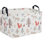 Essme Rectangular Kids Basket,Animal Storage Basket with Handles for Room Decor, Ocean Storage BinGrey animal