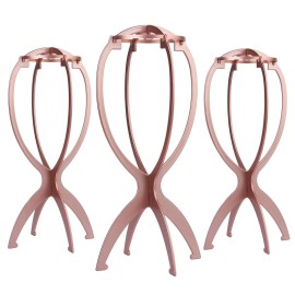 Dreamlover Wig Head Stand for Wigs, Rose Gold, 3 Packs