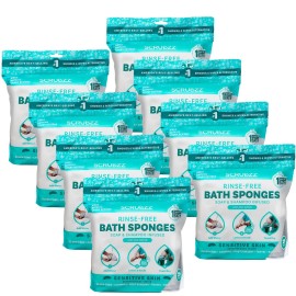 Scrubzz Disposable No Rinse Bathing Wipes for Sensitive Skin - All-in-1 Single Use Shower Wipes, Simply Dampen, Lather, and Dry Without Shampoo or Rinsing (Sensitive Skin, 8-Pack)