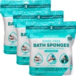 Scrubzz Disposable No Rinse Bathing Wipes for Sensitive Skin - All-in-1 Single Use Shower Wipes, Simply Dampen, Lather, and Dry Without Shampoo or Rinsing (Sensitive Skin, 3-Pack)