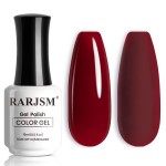 RARJSM Nude Dark Red Gel Nail Polish Cherry Wine Red Burgundy Neutral Skin Tone Sheer Jelly Gel Polish 15ml Single Bottle Transparent Nail Gel Polish Soak off UV LED Cured for Home Salon DIY Manicure