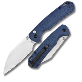 CJRB Pyrite-Light Pocket Knife, Folding Knife with 3.34\'\' AR-RPM9 Steel Blade EDC Knife with Pocket Clip, Pocket Knife for Men Women Sharp Camping Hiking Survival J1945 Blue Stonewash