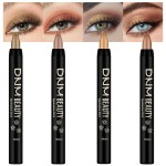 evpct 4Pcs Cream Eye Shadow Brightener Sticks Set for Eyes, Light Khaki Bronze Desert Beige Gold Shimmer Metallic Eyeshadow Pencil Applicator Stick Palette Makeup Waterproof sombras en crema para ojos