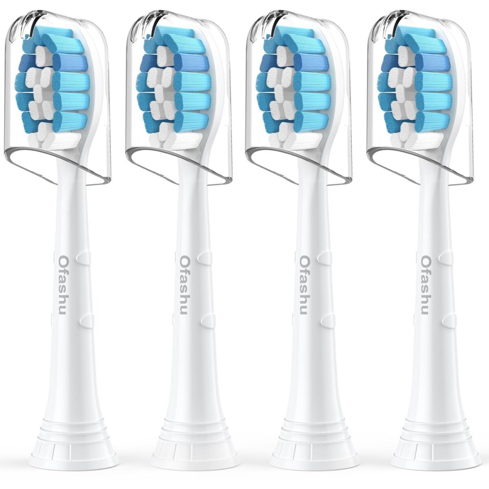 Electric Toothbrush Replacement Heads for Philips Sonicare, Ofashu Brush Head Compatible with Phillips Optimal Gum Care Extra Soft Heads G2 C1 C2 4100 5100, White, 4 Packs for Sentive Gum