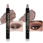 evpct 2Pcs Cream Eye Shadow Brightener Sticks Set for Eyes, Caramel Matte Pencil Eye shadow Applicator Stick Pen Palette Makeup Waterproof sombras en crema para ojos 19 + 22