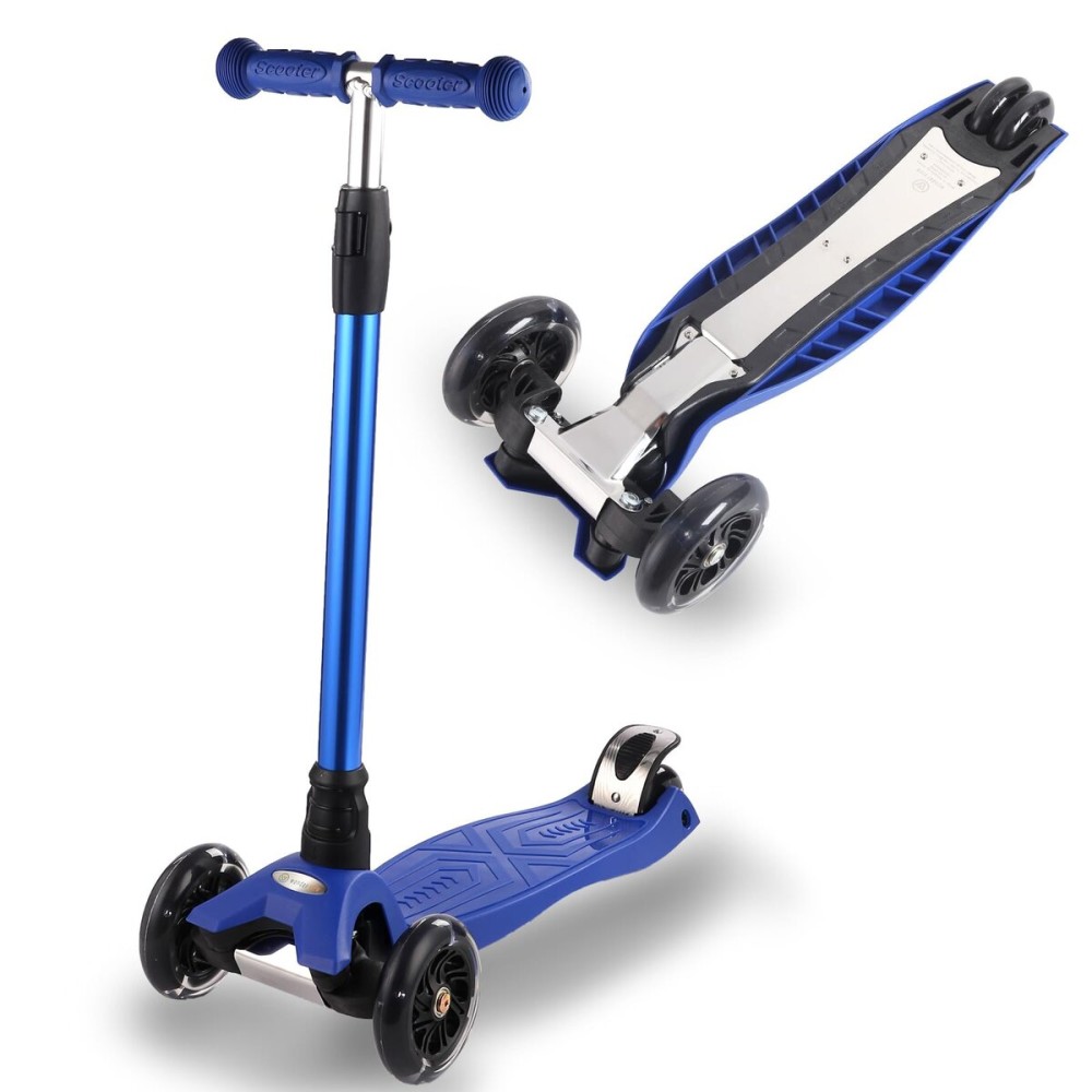 3 Wheel Scooter for Kids Ages 6-12,Kids Scooter with Light Up Wheels, Sturdy Deck Design, and 4 Height Adjustable Suitable for Kid Ages 3-12