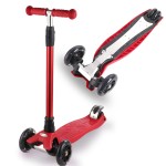 3 Wheel Scooter for Kids Ages 6-12,Kid Scooter with Light Up Wheels, Sturdy Deck Design, and 4 Height Adjustable Suitable for Kids Ages 3-12