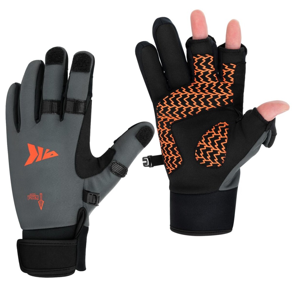 KastKing Mountain Mist Fishing Gloves - Cold Winter Weather Fishing Gloves - Fishing Gloves for Men and Women - Ideal as Ice Fishing, Photography, or Hunting GlovesGray,Small