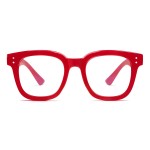 Madison Avenue Blue Light Blocking Glasses Oversized Fashion Blue Light Glasses for Women Anti Eyestrain & UV Protection Computer Eyeglasses (Red)