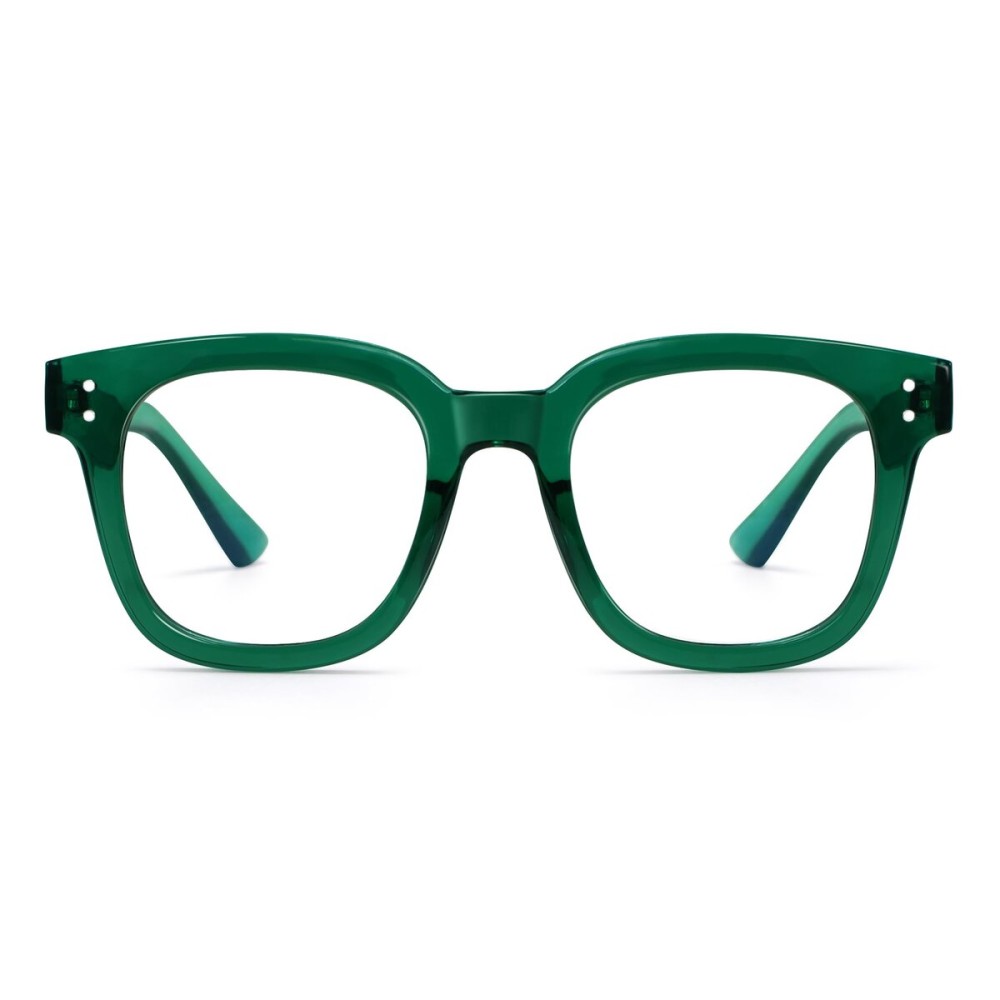 Madison Avenue Blue Light Blocking Glasses Oversized Fashion Blue Light Glasses for Women Anti Eyestrain & UV Protection Computer Eyeglasses (Green)