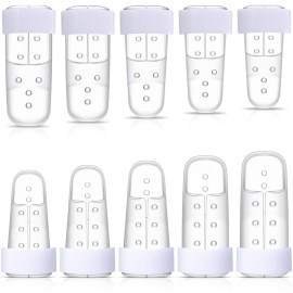 BBTO 10 Pcs Mallet Finger Splint, 5 Sizes Finger Support Brace Stabilizer Straightener Plastic Fingertip Protectors Arthritis Knuckle Immobilization for Thumb Pinky Middle Index Ring(Transparent)
