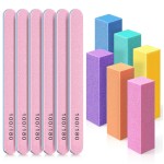 TsMADDTs Nail Buffers and Files, 6PCS Buffer Blocks, 6PCS 100 180 Grit Files, Professional Manicure Tools Kit, Nail Care Tools Kit for Women