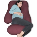 MOON PARK Pregnancy Pillows for Sleeping - U Shaped Full Body Maternity Pillow with Removable Cover - Support for Back, Legs, Belly, HIPS - 57 Inch Pregnancy Pillow for Women - Burgundy