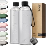KIVY Large Water Bottle 50oz [Lightweight & Shatterproof] Fits Backpack & Cupholder for Travel, Sports, School - Clear water bottle no straw - 1.5 Liter water bottles - 50oz Water bottle