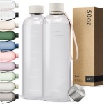KIVY Large Water Bottle 50oz [Lightweight & Shatterproof] Fits Backpack & Cupholder for Travel, Sports, School - Clear water bottle no straw - 1.5 Liter water bottles plastic - 50oz Water bottle