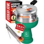 Premium Green Silicone Hookah Bowl Set - Universal Phunnel Hookah Head Bowl for Perfect Heat Management - Durable, Easy-to-Clean Hookah Top with Tongs - Shisha Bowl for Smooth Airflow & Max Flavor
