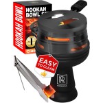 Premium Silicone Hookah Bowl Set - Universal Phunnel Hookah Head Bowl for Perfect Black Heat Management - Durable, Easy-to-Clean Hookah Top with Tongs - Shisha Bowl for Smooth Airflow & Max Flavor
