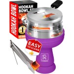 Premium Purple Silicone Hookah Bowl Set - Universal Phunnel Hookah Head Bowl for Perfect Heat Management - Durable, Easy-to-Clean Hookah Top with Tongs - Shisha Bowl for Smooth Airflow & Max Flavor