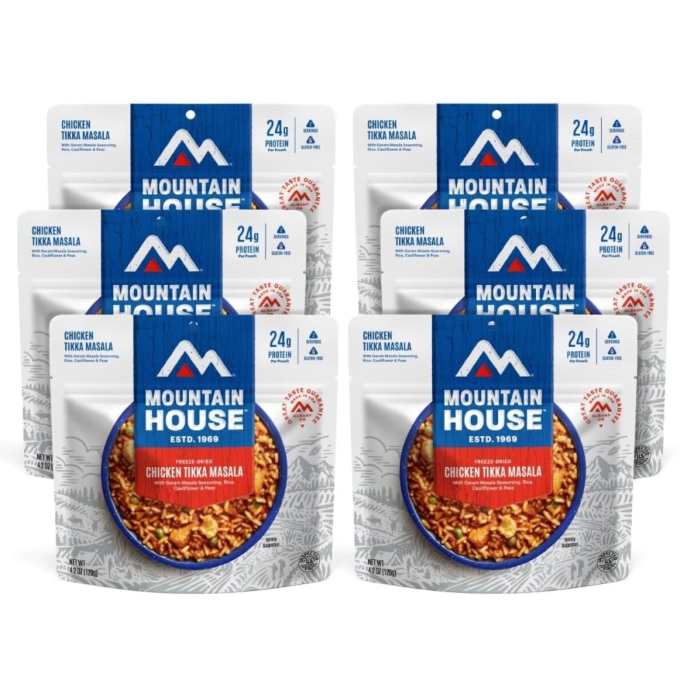 Mountain House Gluten-Free Chicken Tikka Masala Freeze-Dried Food for Camping, 12 Servings, 30-Year Shelf-Life