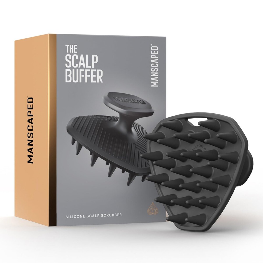 MANSCAPED The Scalp Buffer Mens Silicone Head Scrubber - Premium Cleansing & Exfoliating Hair Brush, Ergonomic Handheld Design for Gentle Scalp Massage (1-Pack)
