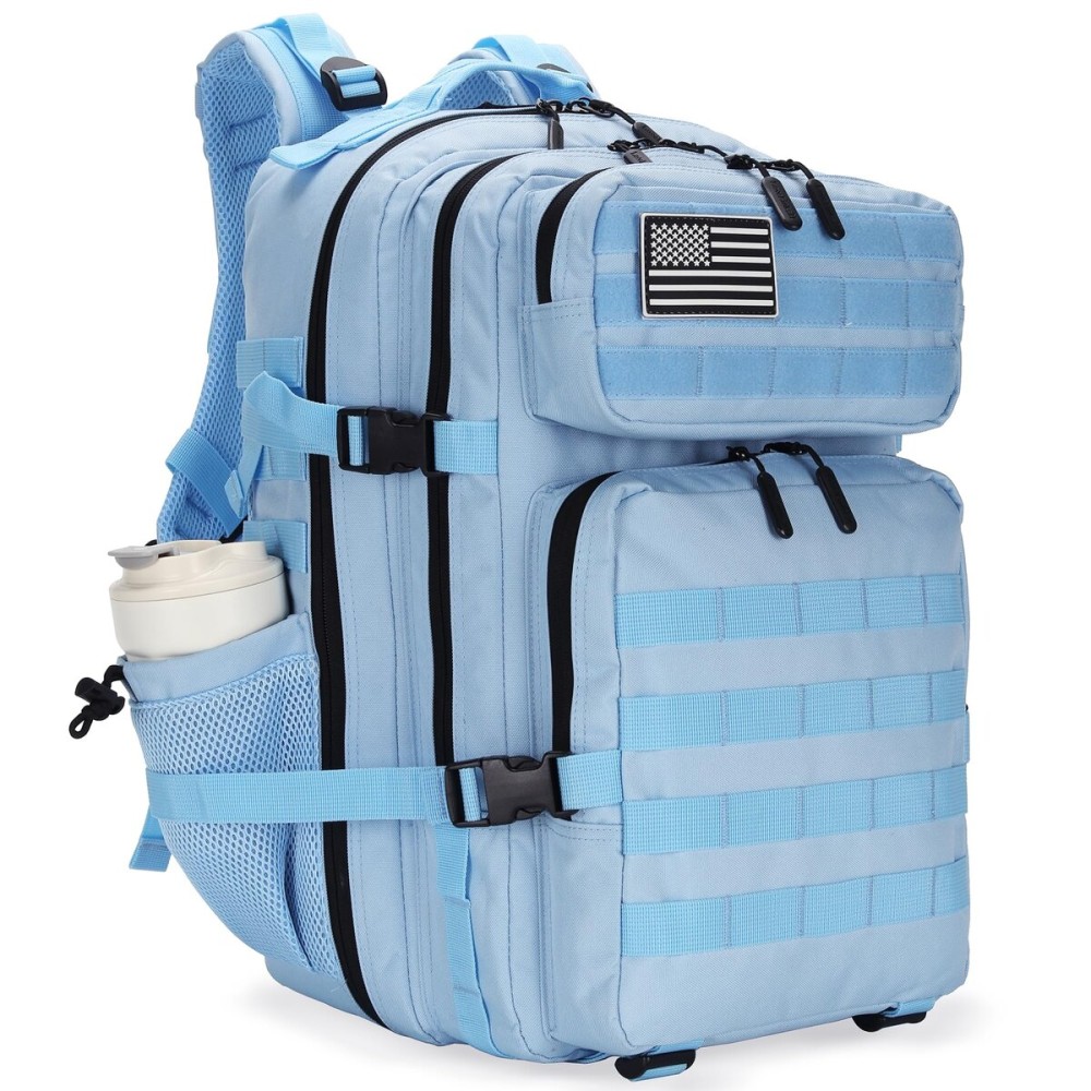 Lovelinks21 45L Tactical Assault Backpack 3 day assault pack with Molle Waterproof backpack Rucksack for Tactical Backpacks (Light blue)
