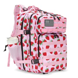 Lovelinks21 45L Tactical Assault Backpack 3 day assault pack with Molle Waterproof backpack Rucksack for Tactical Backpacks (Strawberry)