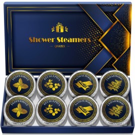 Qivatex Shower Steamers Aromatherapy, Birthday Gifts for Men, SPA Self Care Relaxation Stress Relief Natural Essential Oils Bath Bombs, Christmas Stocking Stuffers for Dad Husband Boyfriend (8 Pack)