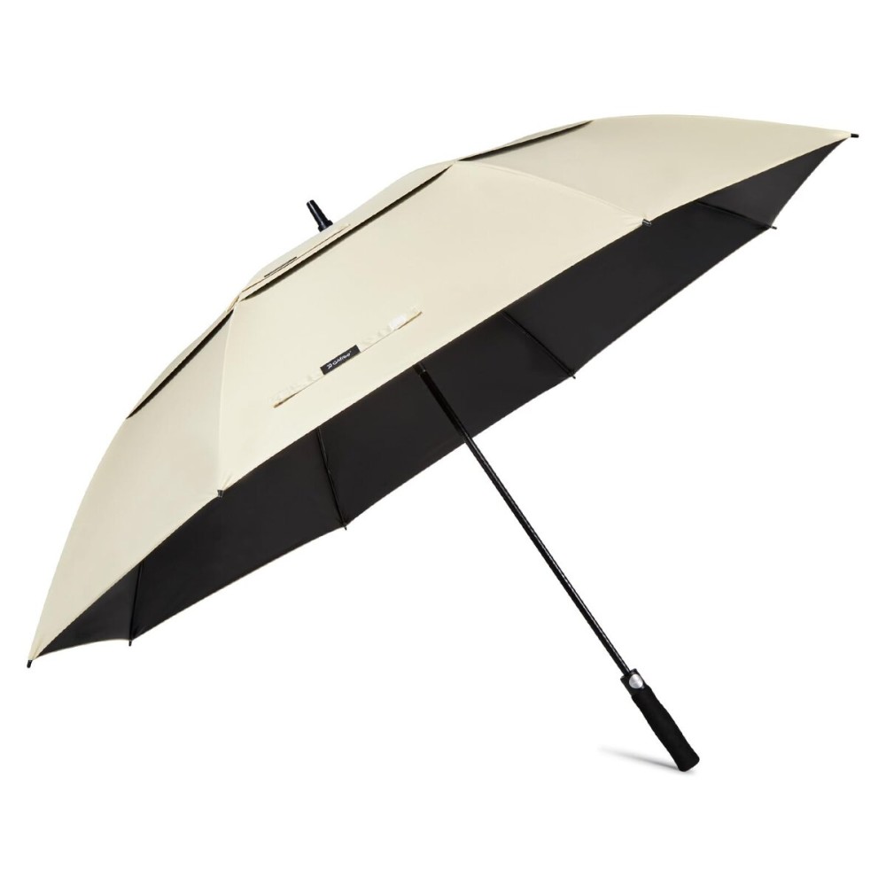 G4Free 62 Inch UV Protection Golf Umbrella Auto Open Vented Double Canopy Oversize Extra Large Windproof Sun Rain Umbrellas (Ivory/Black)