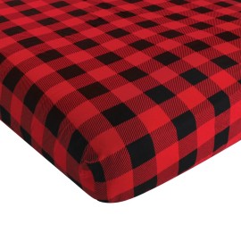 Hudson Baby Unisex Baby Cotton Fitted Crib Sheet, Buffalo Plaid, One Size