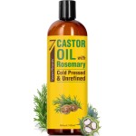Seven Minerals Cold Pressed Castor Oil with Rosemary - 16 fl oz Bottle - Unrefined & Hexane Free - Hair Growth, Thicker Eyelashes & Eyebrows, Dry Skin Care, Joint and Muscle Pain (Pack of 1)