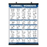 Palace Learning Exercise Poster for Dumbbell Training - Includes Instructions for Bodybuilding - Home Gym Chart - Laminated with Plastic Frame - 18 x 24