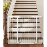 Cumbor 36 Extra Tall Baby Gate for Stairs, 29.7-48 Wide Dog Gates for Doorways, Auto Close Safety Gate for Babies and Pets, Easy Install, Pressure Mounted, Fits Doorways, Stairs, Entryways, White